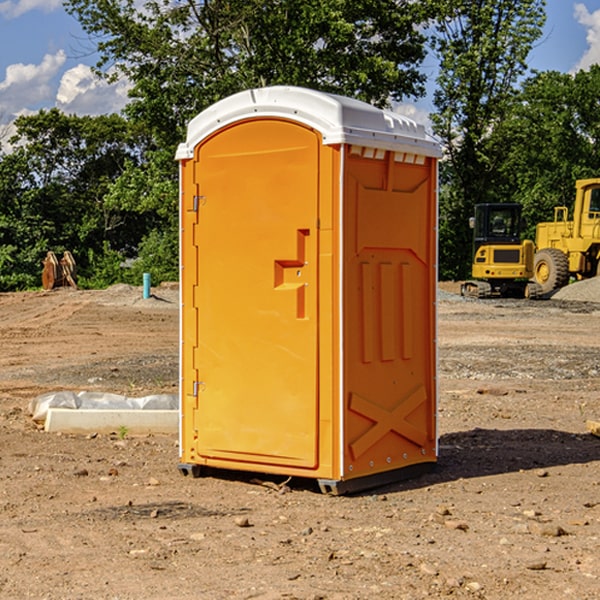 how often are the portable restrooms cleaned and serviced during a rental period in Emerald Lake Hills